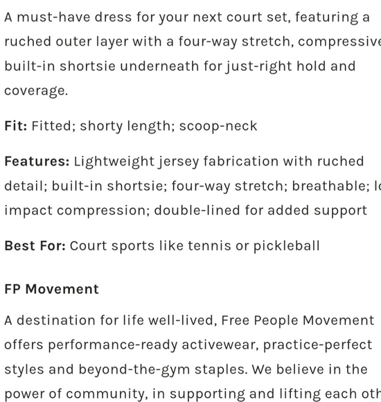 Free People Workout Tennis Dress - Picture 4 of 4